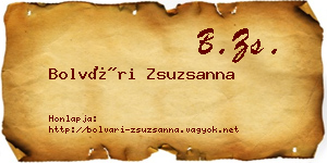 Bolvári Zsuzsanna névjegykártya